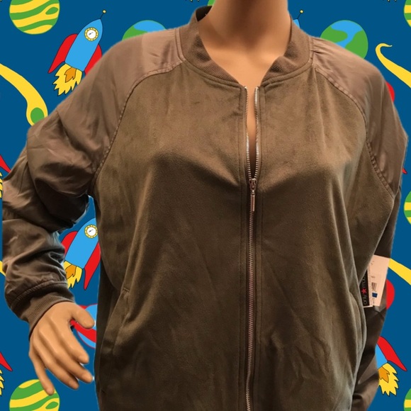 Kensie XL Olive Green Bomber Jacket NWT - Picture 11 of 12